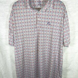 Rhoback Red and Blue Patterned Polo Shirt